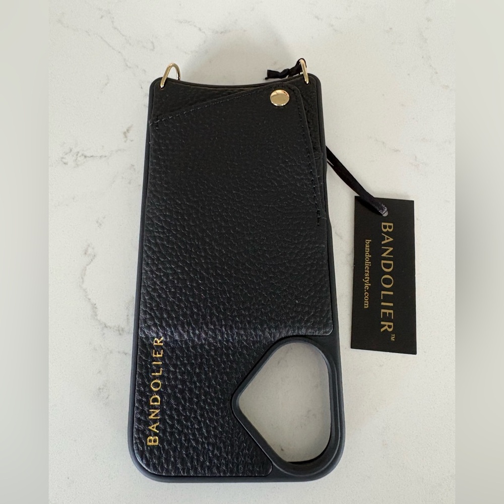 Apple Black Leather Phone Case
